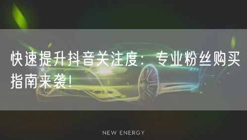 快速提升抖音关注度：专业粉丝购买指南来袭！
