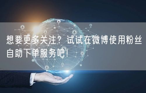 想要更多关注?试试在微博使用粉丝自助下单服务吧!