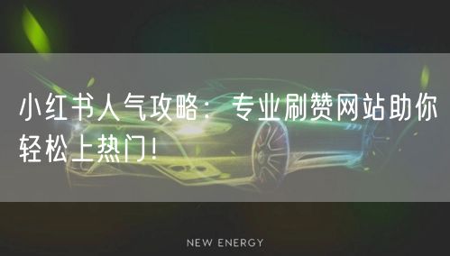 小红书人气攻略:专业刷赞网站助你轻松上热门!