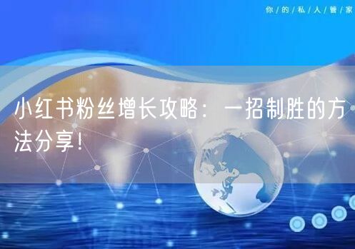 小红书粉丝增长攻略:一招制胜的方法分享!