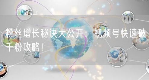 粉丝增长秘诀大公开:视频号快速破千粉攻略!