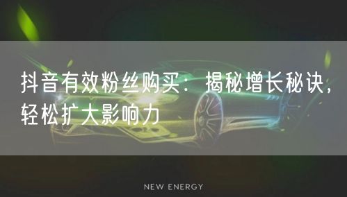 抖音有效粉丝购买:揭秘增长秘诀,轻松扩大影响力