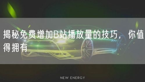 揭秘免费增加B站播放量的技巧,你值得拥有