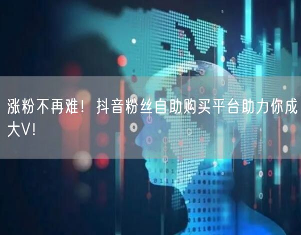 涨粉不再难!抖音粉丝自助购买平台助力你成大V!