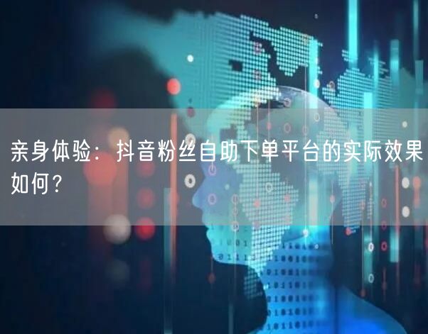 亲身体验:抖音粉丝自助下单平台的实际效果如何?