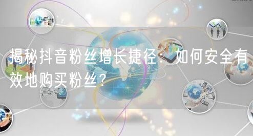 揭秘抖音粉丝增长捷径:如何安全有效地购买粉丝?