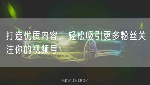 打造优质内容,轻松吸引更多粉丝关注你的视频号!