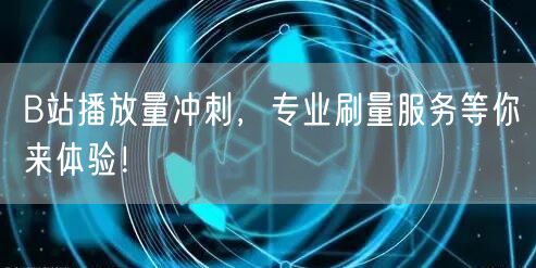 B站播放量冲刺,专业刷量服务等你来体验!