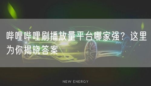 哔哩哔哩刷播放量平台哪家强?这里为你揭晓答案