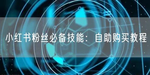 小红书粉丝必备技能:自助购买教程