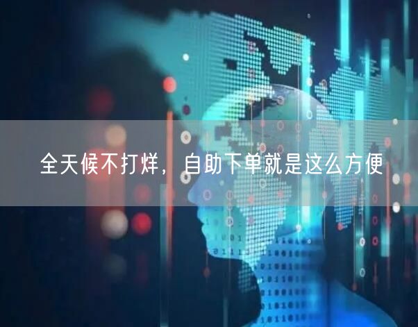 全天候不打烊,自助下单就是这么方便
