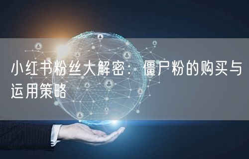 小红书粉丝大解密:僵尸粉的购买与运用策略