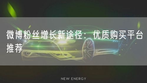 微博粉丝增长新途径:优质购买平台推荐