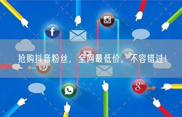 抢购抖音粉丝,全网最低价,不容错过!