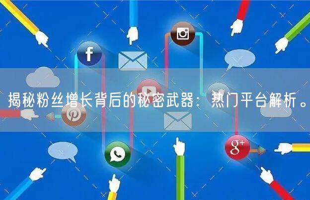 揭秘粉丝增长背后的秘密武器:热门平台解析。