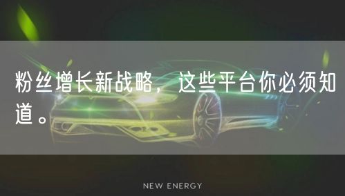 粉丝增长新战略,这些平台你必须知道。