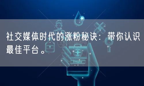 社交媒体时代的涨粉秘诀:带你认识最佳平台。
