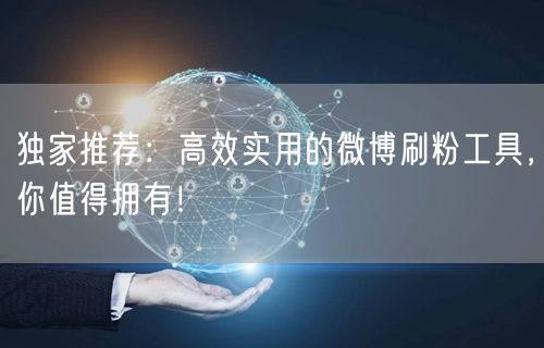 独家推荐:高效实用的微博刷粉工具,你值得拥有!