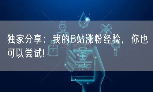 独家分享:我的B站涨粉经验,你也可以尝试!