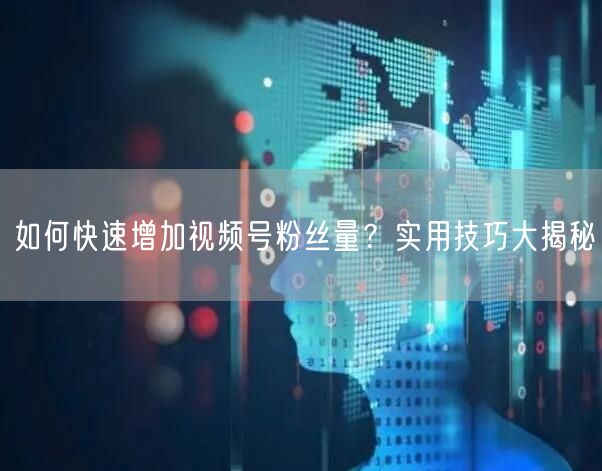 如何快速增加视频号粉丝量?实用技巧大揭秘