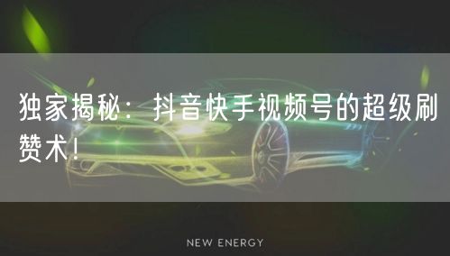 独家揭秘:抖音快手视频号的超级刷赞术!