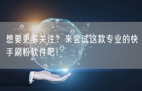想要更多关注?来尝试这款专业的快手刷粉软件吧!