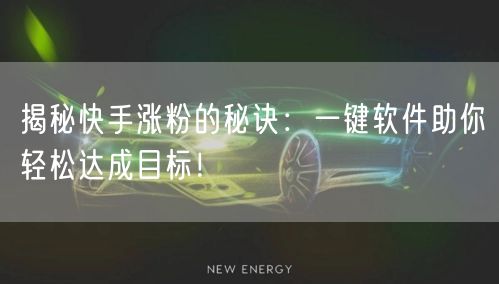 揭秘快手涨粉的秘诀:一键软件助你轻松达成目标!