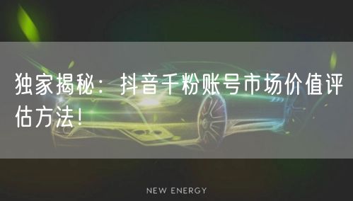 独家揭秘:抖音千粉账号市场价值评估方法!