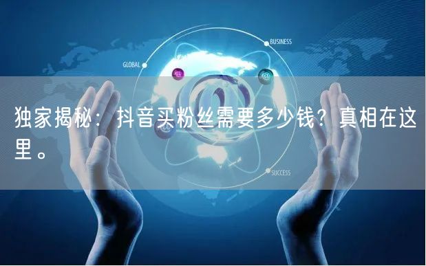 独家揭秘:抖音买粉丝需要多少钱?真相在这里。
