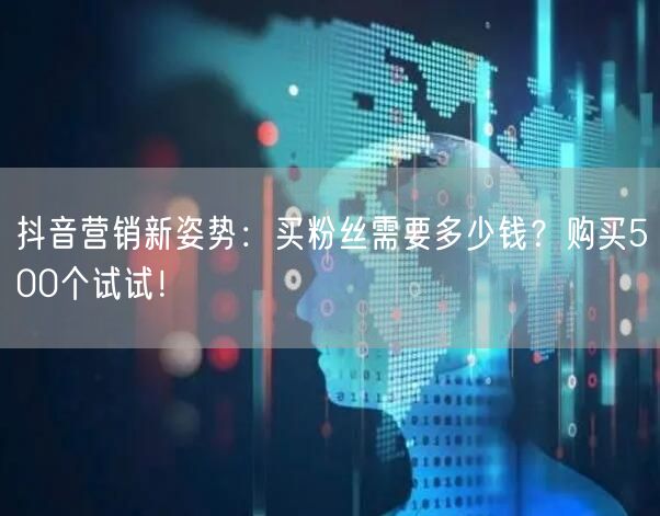 抖音营销新姿势：买粉丝需要多少钱？购买500个试试！