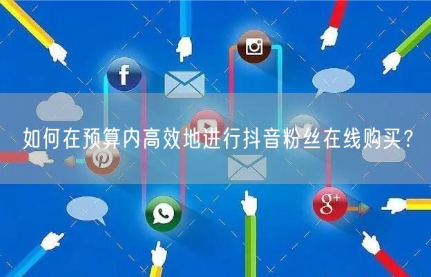 如何在预算内高效地进行抖音粉丝在线购买?
