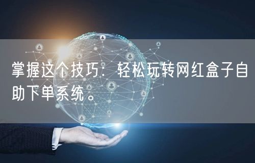 掌握这个技巧：轻松玩转网红盒子自助下单系统。
