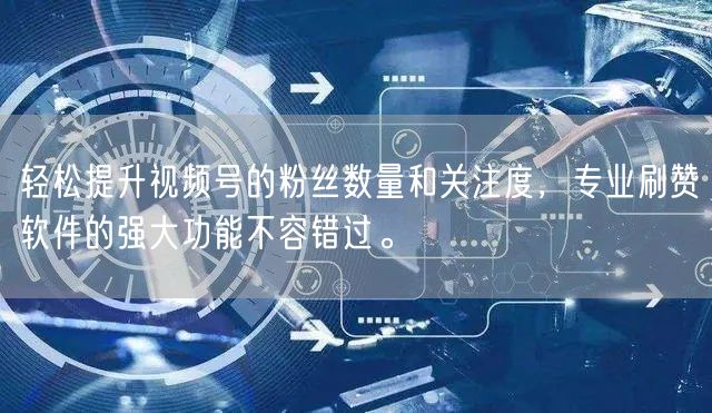 轻松提升视频号的粉丝数量和关注度,专业刷赞软件的强大功能不容错过。