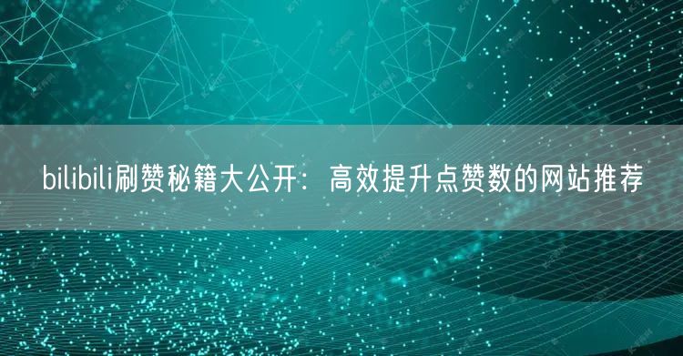 bilibili刷赞秘籍大公开：高效提升点赞数的网站推荐