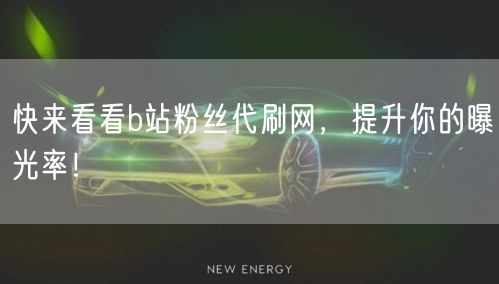 快来看看b站粉丝代刷网，提升你的曝光率！