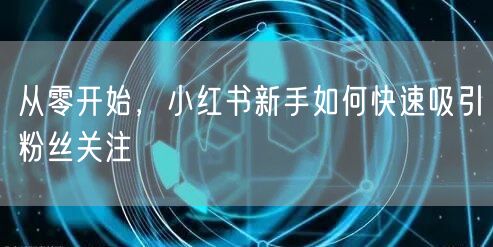 从零开始,小红书新手如何快速吸引粉丝关注