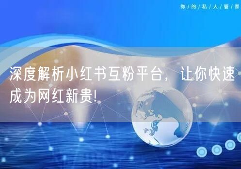 深度解析小红书互粉平台,让你快速成为网红新贵!