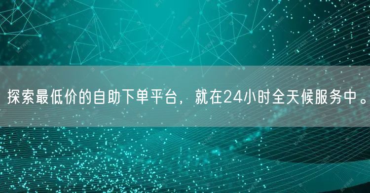 探索最低价的自助下单平台,就在24小时全天候服务中。