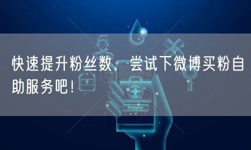 快速提升粉丝数,尝试下微博买粉自助服务吧!