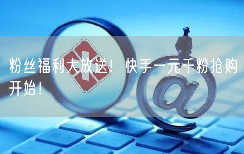 粉丝福利大放送!快手一元千粉抢购开始!