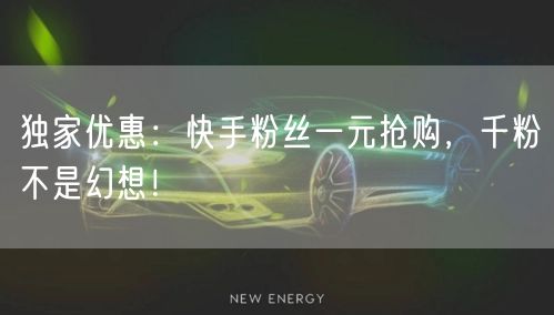 独家优惠:快手粉丝一元抢购,千粉不是幻想!