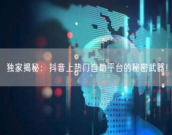 独家揭秘：抖音上热门自助平台的秘密武器！