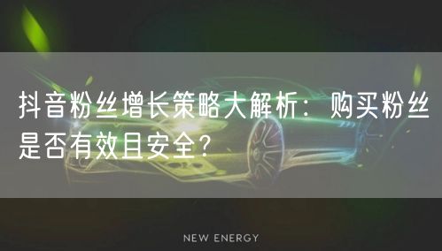 抖音粉丝增长策略大解析：购买粉丝是否有效且安全？