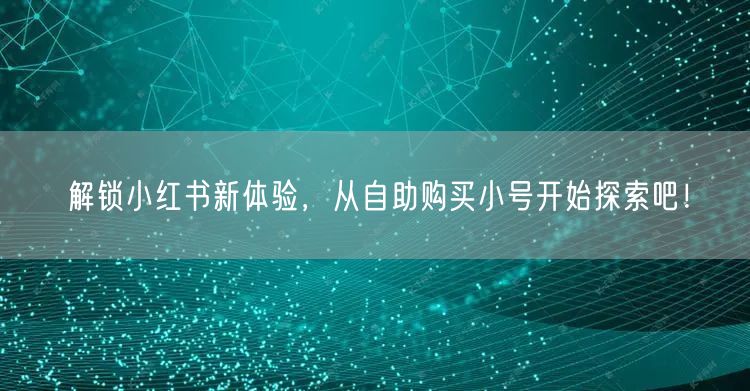 解锁小红书新体验,从自助购买小号开始探索吧!