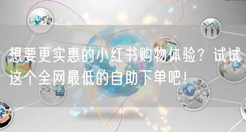 想要更实惠的小红书购物体验?试试这个全网最低的自助下单吧!