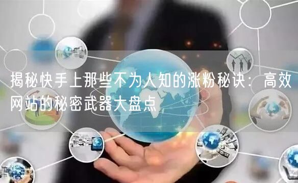 揭秘快手上那些不为人知的涨粉秘诀:高效网站的秘密武器大盘点