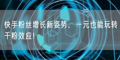 快手粉丝增长新姿势,一元也能玩转千粉效应!