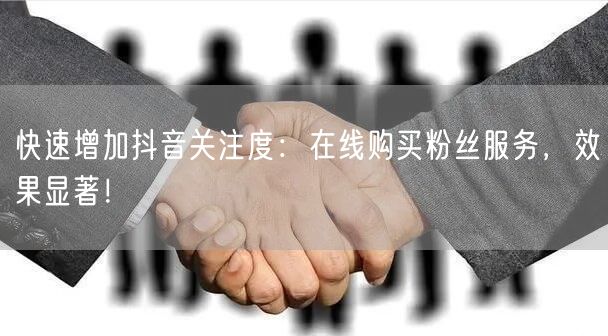 快速增加抖音关注度：在线购买粉丝服务，效果显著！