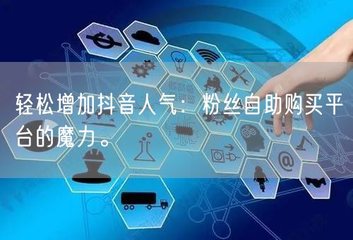 轻松增加抖音人气:粉丝自助购买平台的魔力。