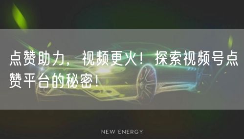 点赞助力,视频更火!探索视频号点赞平台的秘密!
